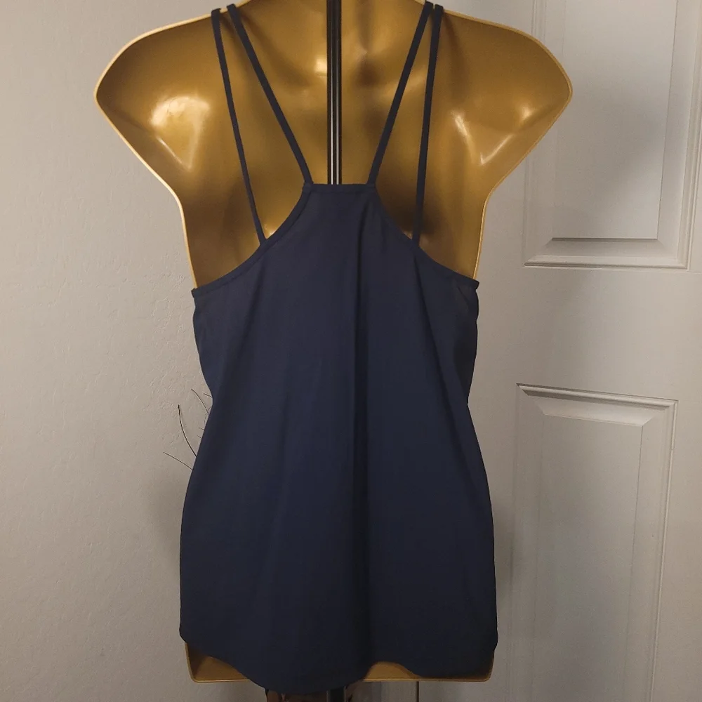Lululemon Mesh Tank Top Size Small Womens Navy Blue Racer back Sleeveless LW